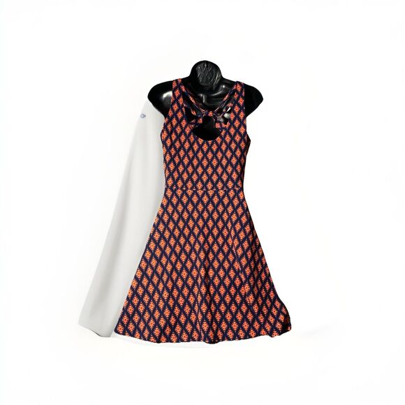 Maurices Dresses & Skirts - Maurice’s Tank Dress Mini Sleeveless Medium Back Cut Out Orange Blue 4%‎ Spandex